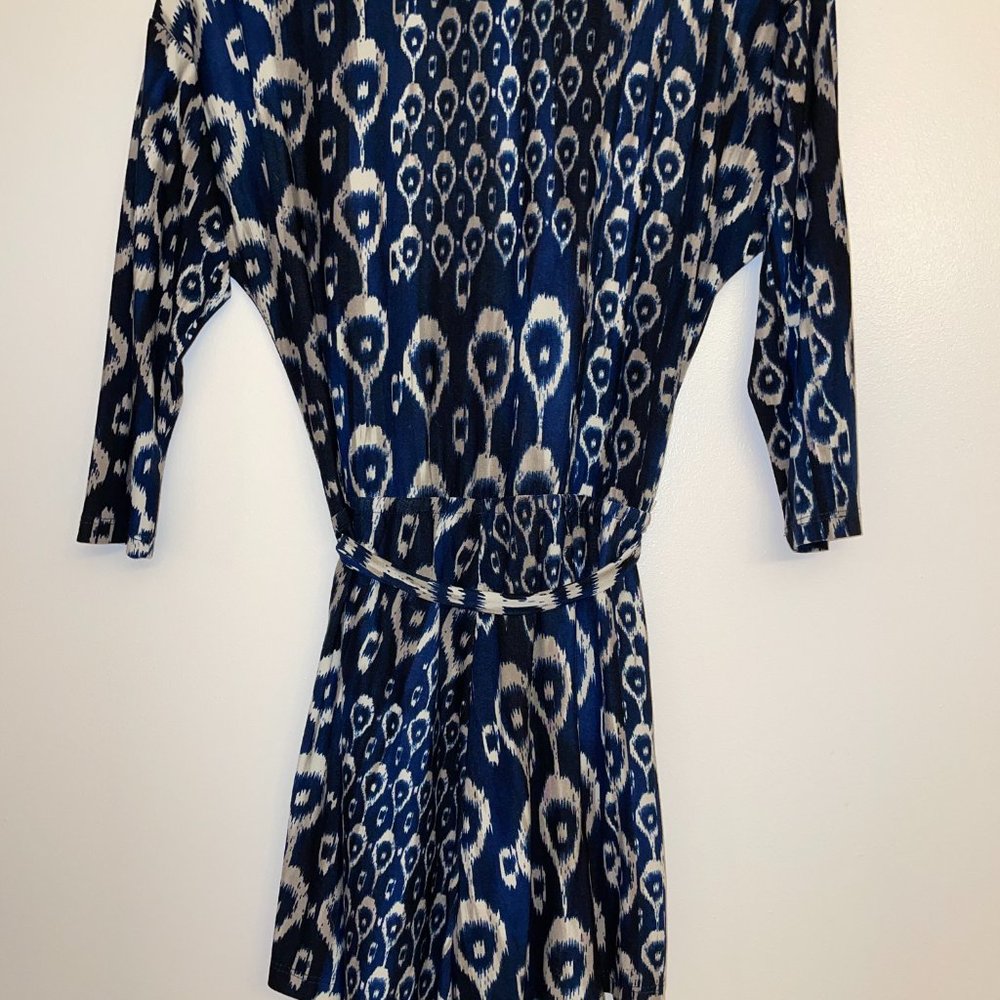 Abbeline Blue and Black tie waist romper - Picture 3 of 3